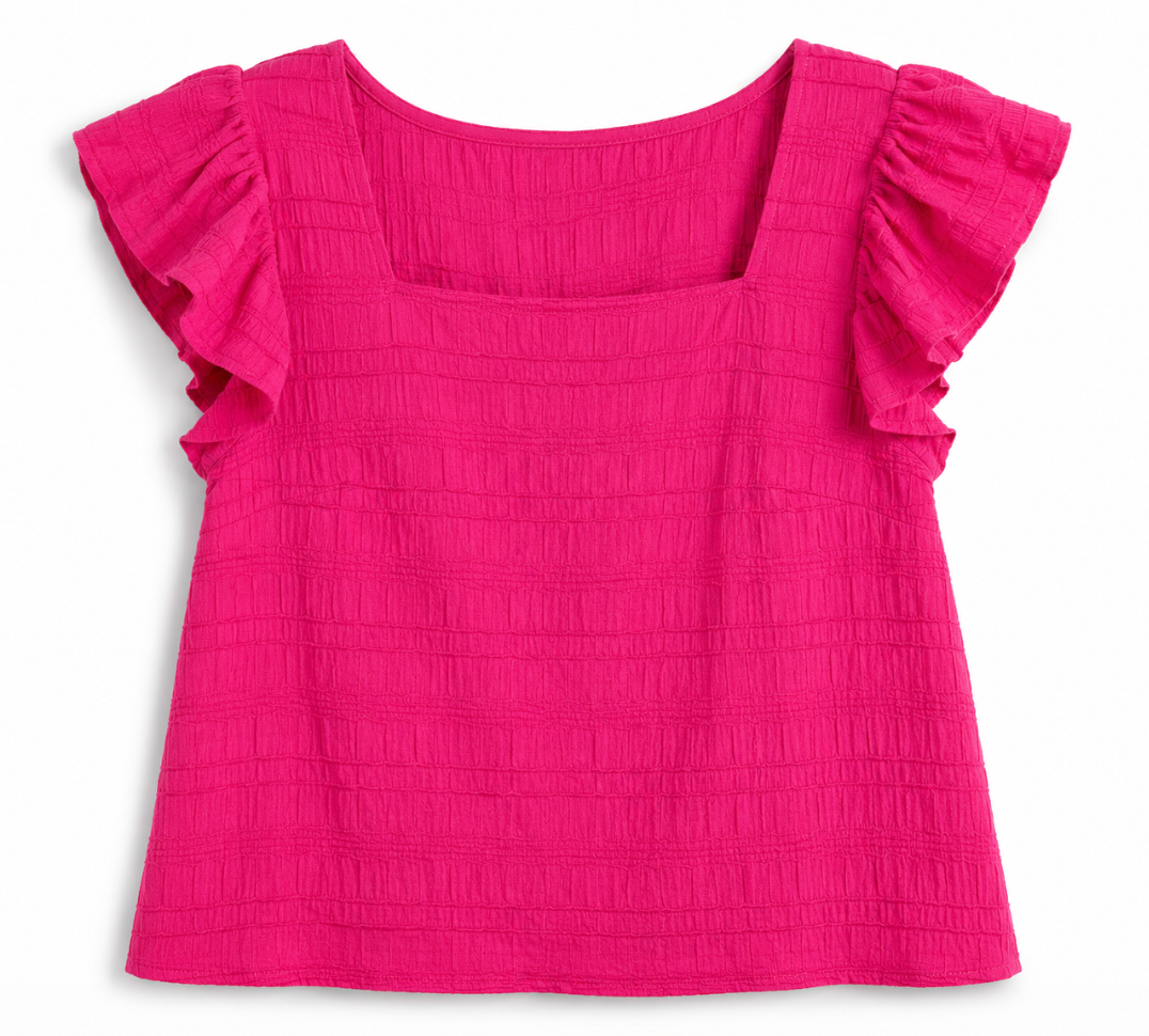 Electric Bloom Flutter Top
