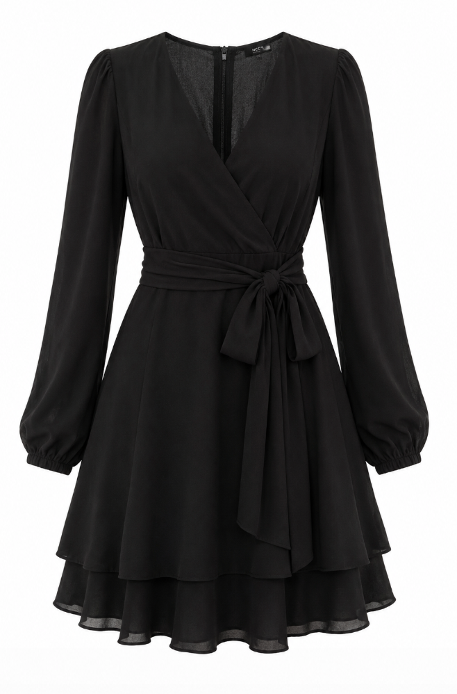 Classy Dark Wrap Dress