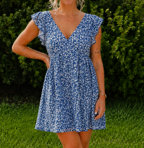 Blue floral Dress