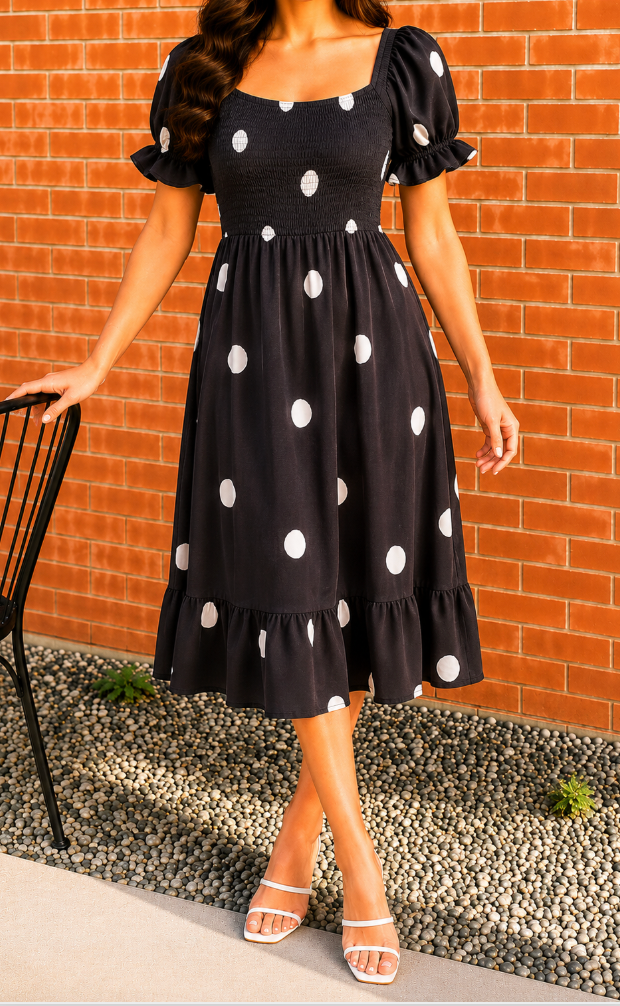 Polka Dot Midi Dress