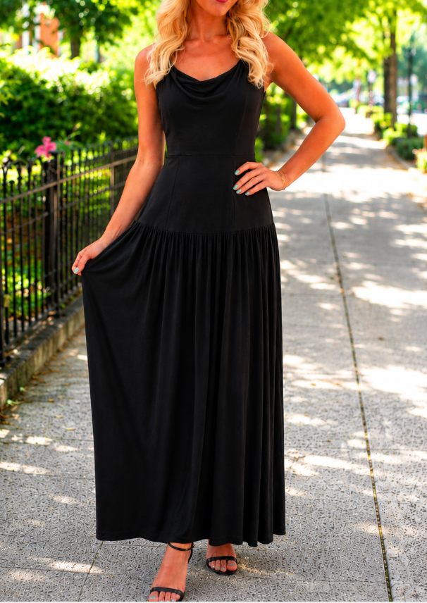 Classic Black Maxi Dress