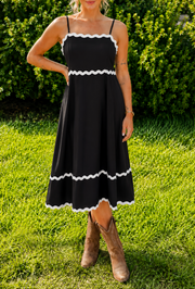 Night Ric Rac Midi Dress
