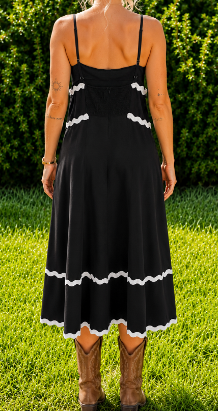 Night Ric Rac Midi Dress
