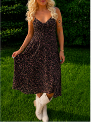 Wildflower Tie-Back Midi Dress