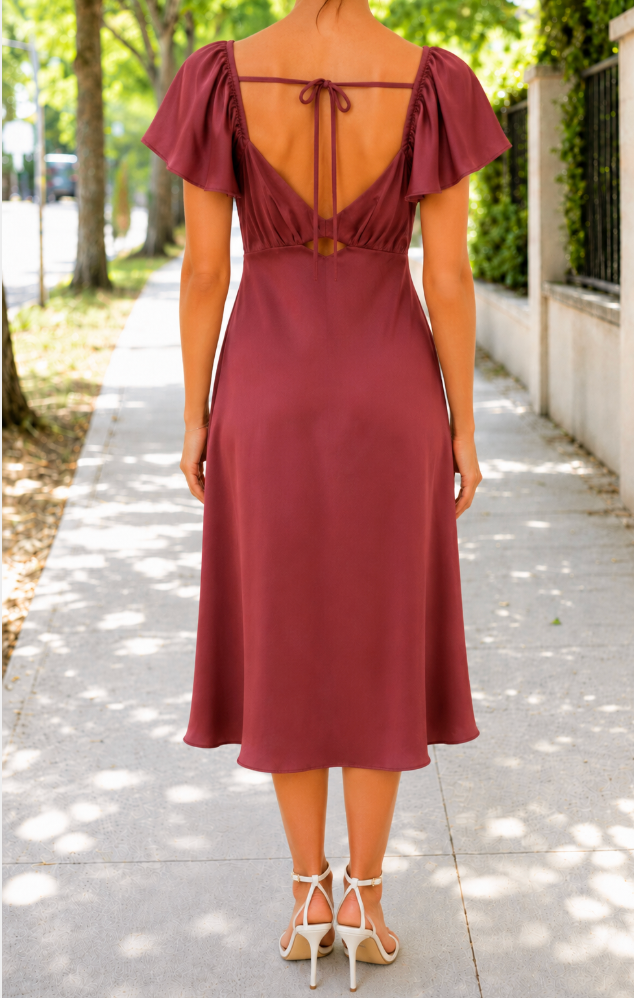 Rosalie Tie-Back Midi Dress