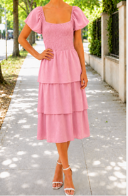 Pretty in Pink Midi Dress