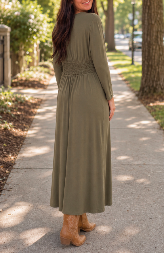 Olive Grove Maxi Dress