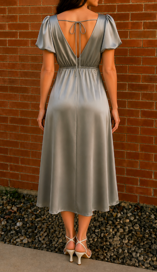 Celeste Satin Midi Dress