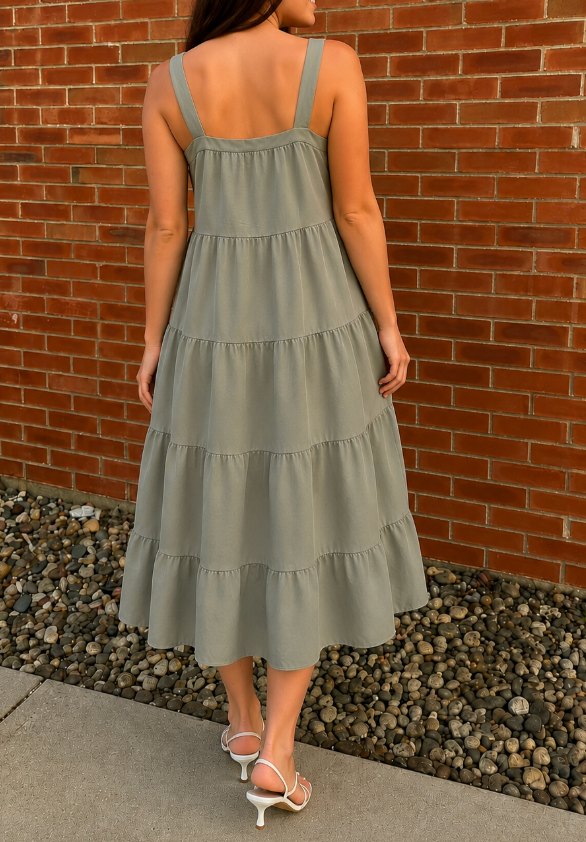 Sagebrook Tiered Midi Dress