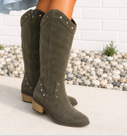 Olive Stud Western Boots