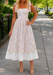 French Floral Suspender Dress