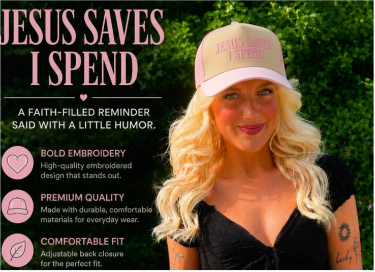 “Jesus Saves I Spend” Trucker Hat