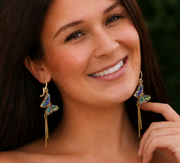 Opal Flutter Tassel Earrings