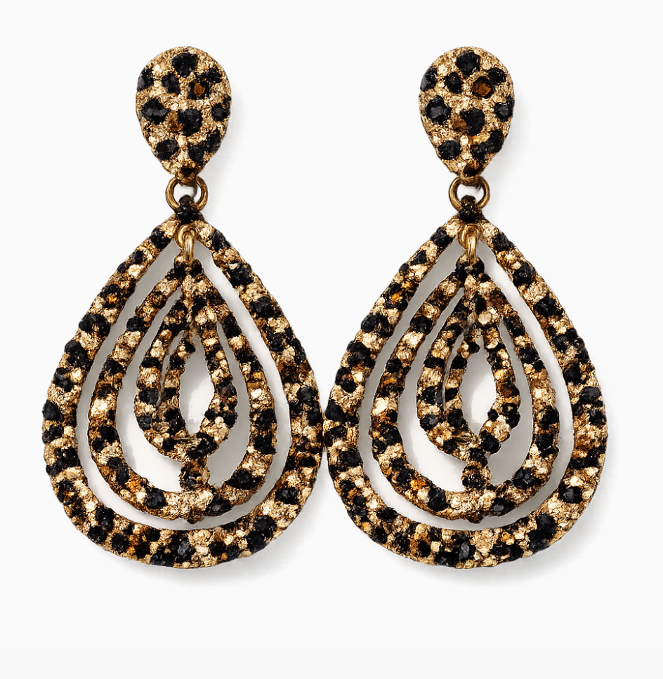 Leopard Drop Earrings