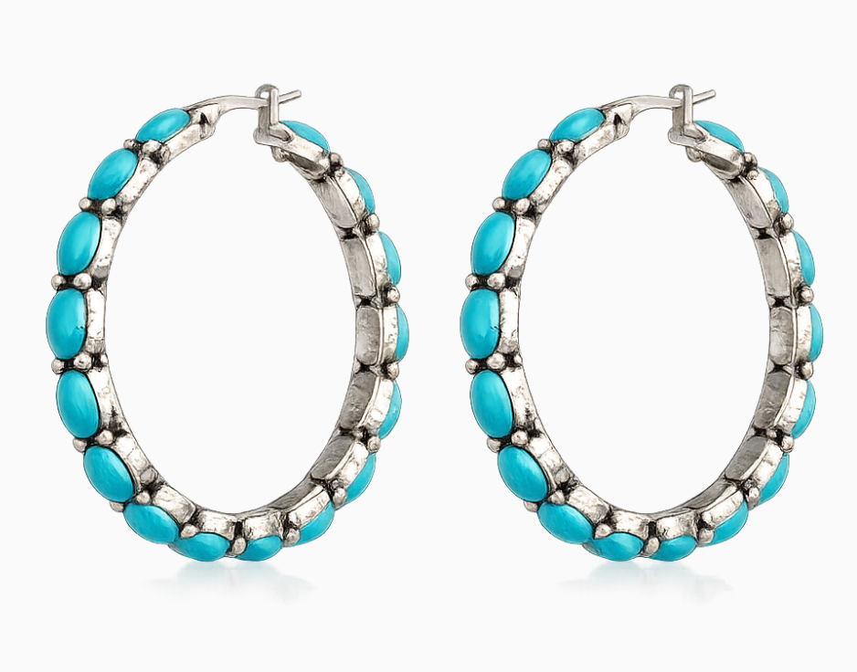 Turquoise Horizon Hoop Earrings