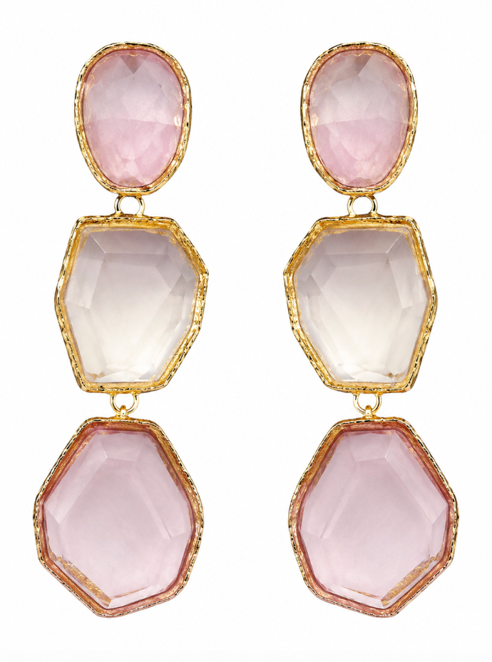 Blush Champagne Geo Drop Earrings