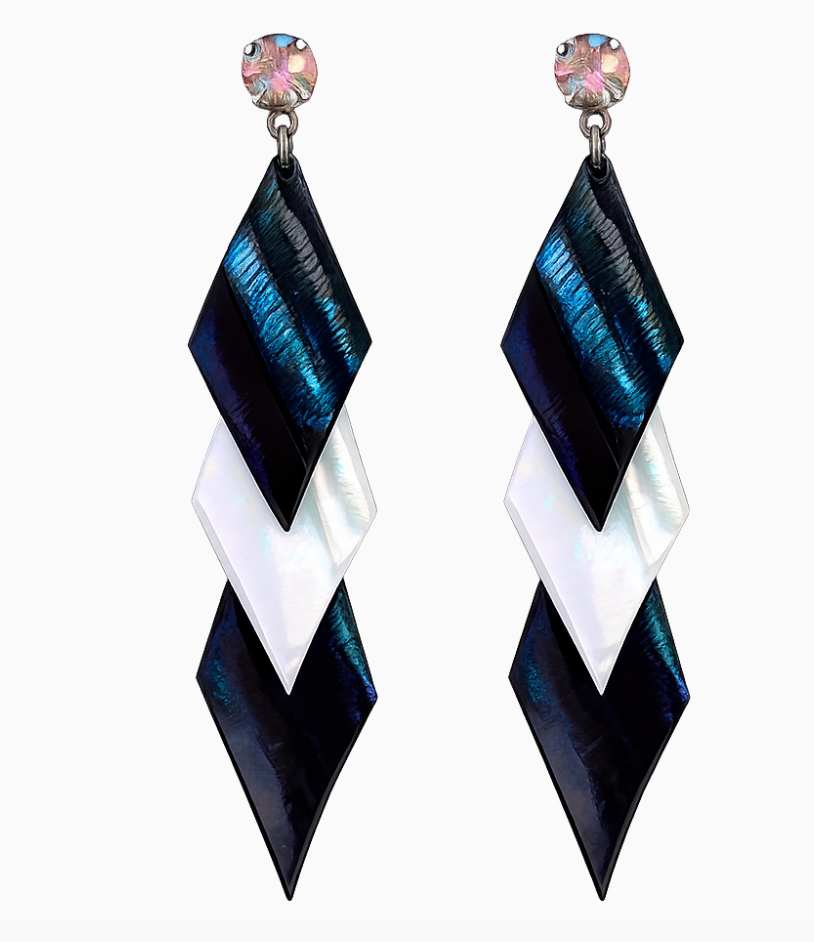 Black and White Diamond Earrings