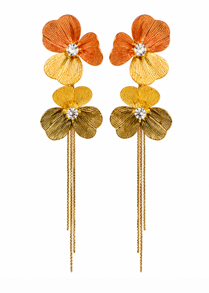 Floral tassel earrings