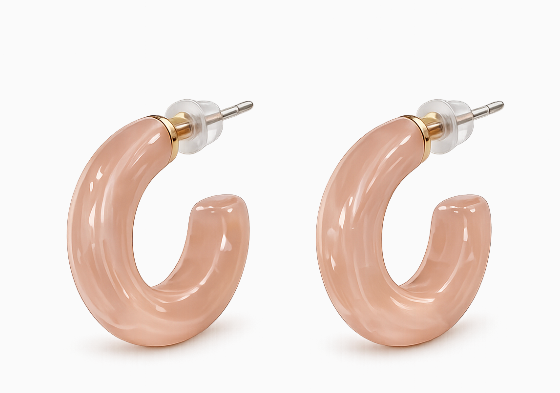 Blush Glow Hoop Earrings