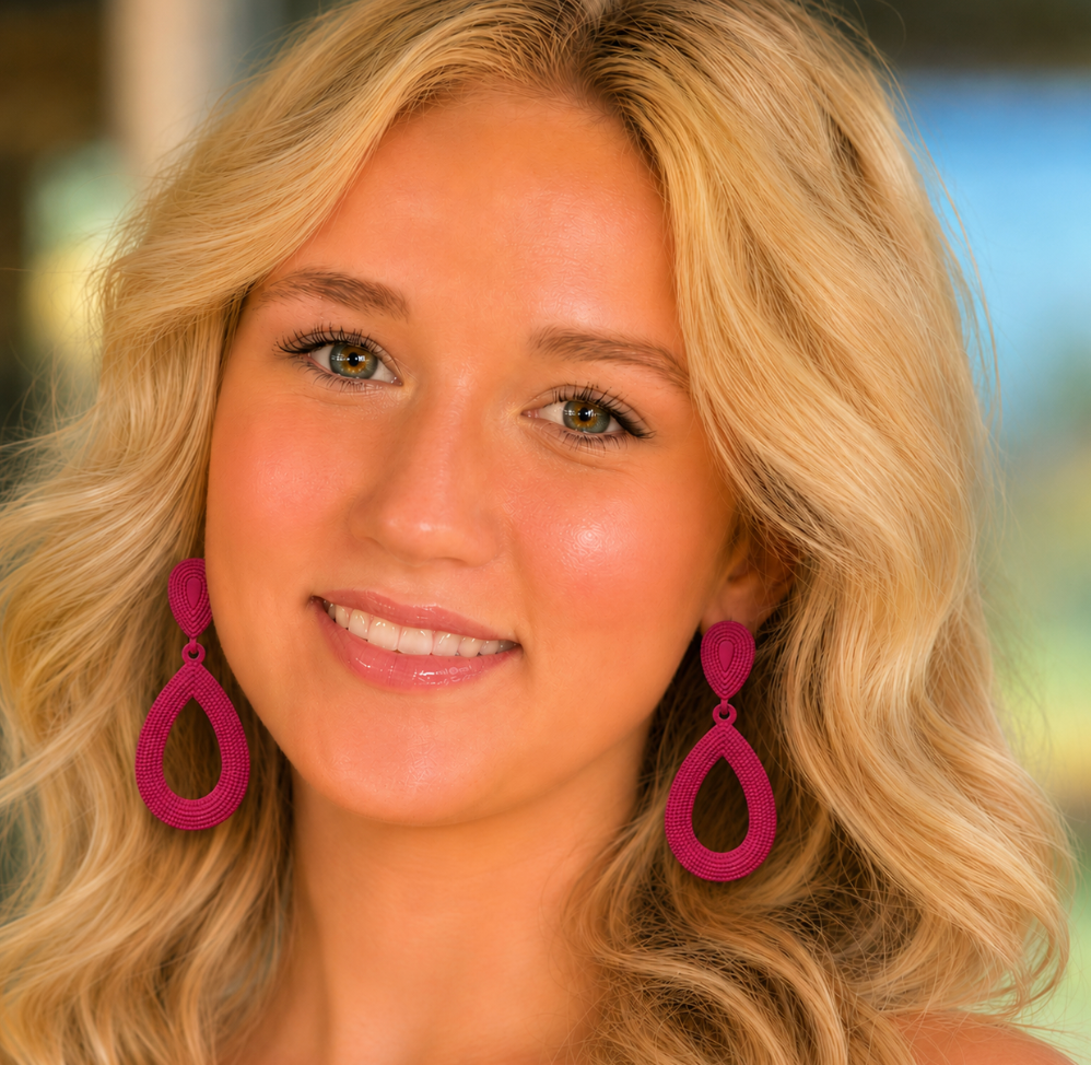 Pink Riviera Teardrop Earrings