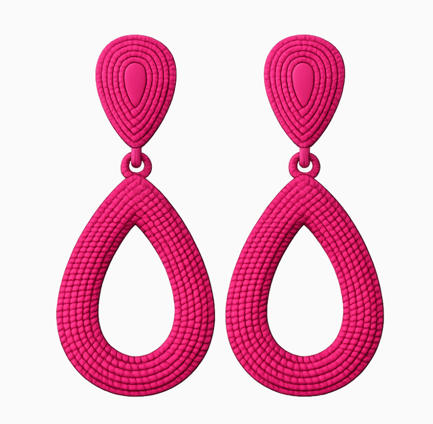 Pink Riviera Teardrop Earrings