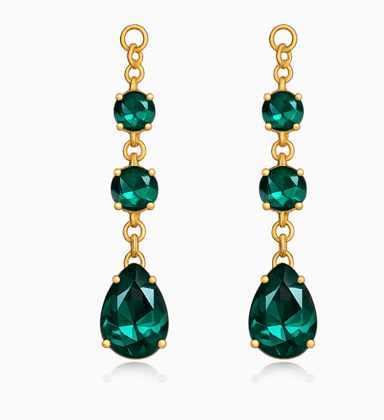 Emerald Elegance Drop Earrings