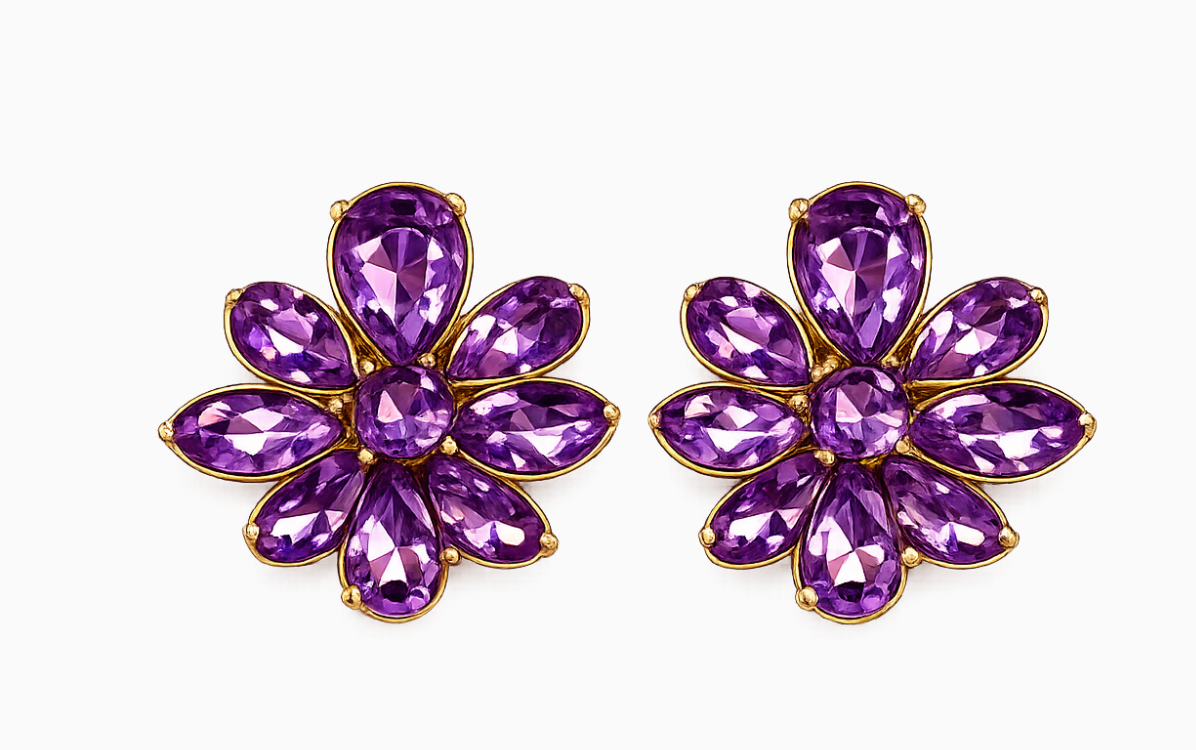 Violet Bloom Statement Earrings
