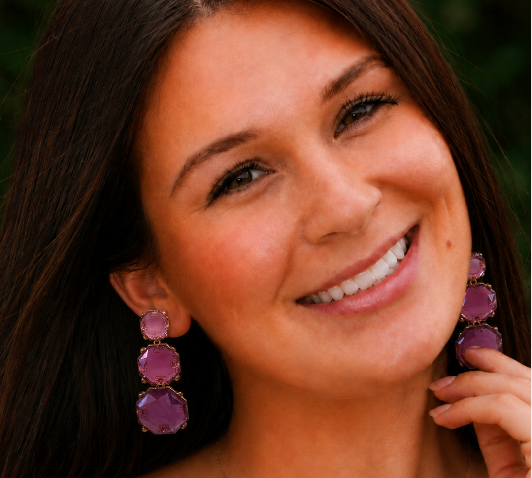 Amethyst Glow Drop Earrings