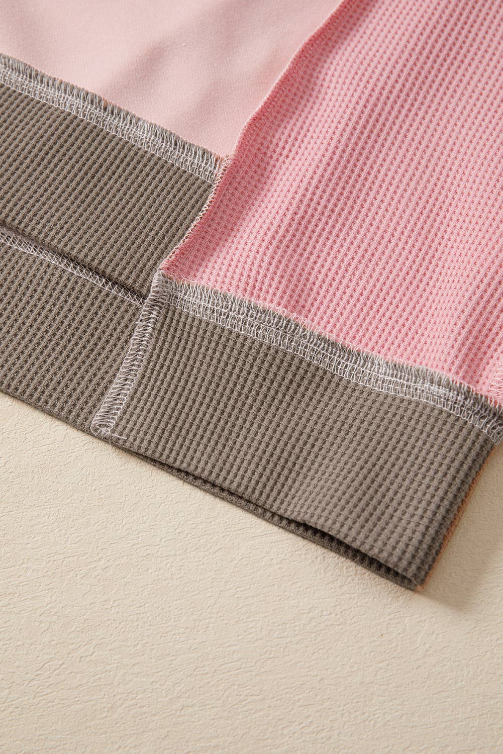 Waffle Patchwork Oversize Sweatshirt