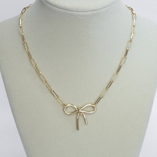 Gold Bow Necklace