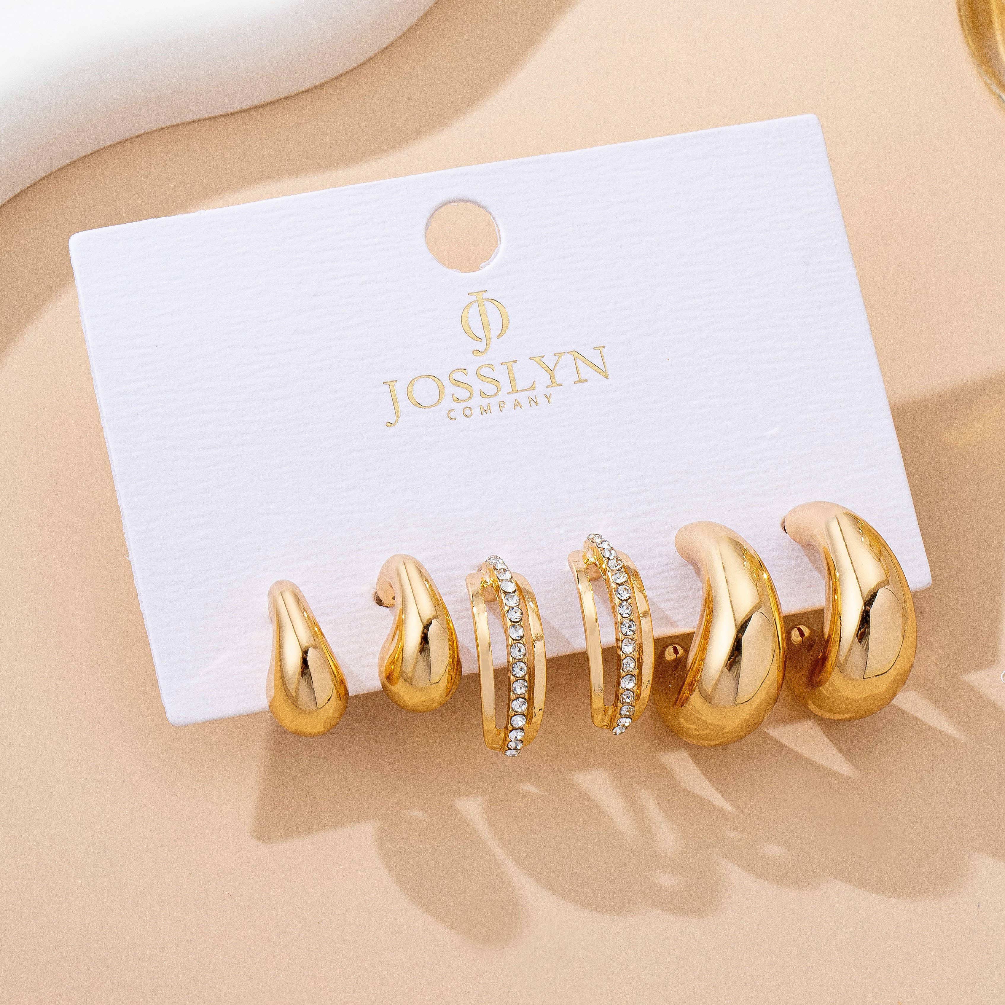 Mixed Gold Hoop Earring Set